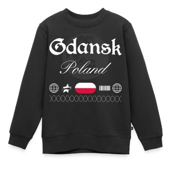 Souvenir de voyage streetwear de Gdansk, Pologne - Sweat Premium enfant bio - noir - Devant - AI Model Kid Female (0cm)
