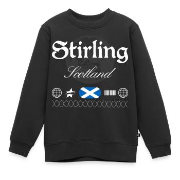 Stirling Schottland Streetwear Reise Souvenir - Kinder Premium Organic Sweatshirt - Schwarz - Vorne - AI Model Kid Female (0cm)