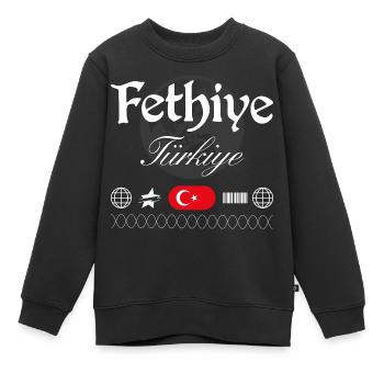 Fethiye Türkei Streetwear Reise Souvenir - Kinder Premium Organic Sweatshirt - Schwarz - Vorne - AI Model Kid Female (0cm)