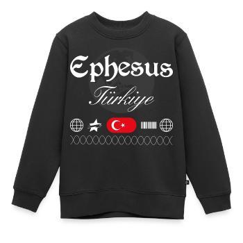 Ephesus Turkey Streetwear Travel Souvenir - Kids Premium Organic Sweatshirt - black - Front - AI Model Kid Female (0cm)