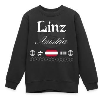 Linz Österreich Streetwear Reise Souvenir - Kinder Premium Organic Sweatshirt - Schwarz - Vorne - AI Model Kid Female (0cm)