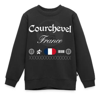 Courchevel Frankreich Streetwear Reise Souvenir - Kinder Premium Organic Sweatshirt - Schwarz - Vorne - AI Model Kid Female (0cm)