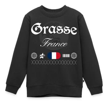 Grasse Frankreich Streetwear Reise Souvenir - Kinder Premium Organic Sweatshirt - Schwarz - Vorne - AI Model Kid Female (0cm)