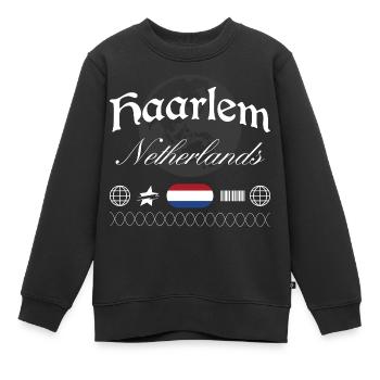 Haarlem Niederlande Streetwear Reise Souvenir - Kinder Premium Organic Sweatshirt - Schwarz - Vorne - AI Model Kid Female (0cm)