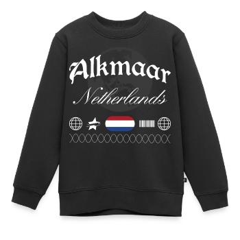 Alkmaar Niederlande Streetwear Reise Souvenir - Kinder Premium Organic Sweatshirt - Schwarz - Vorne - AI Model Kid Female (0cm)
