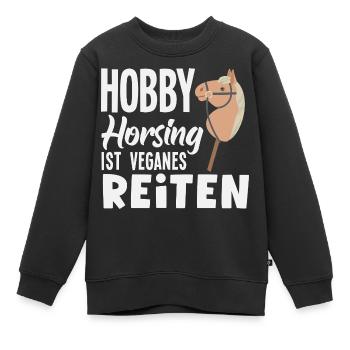 Hobby Horsing Veganes Reiten - Kinder Premium Organic Sweatshirt - Schwarz - Vorne - AI Model Kid Female (0cm)