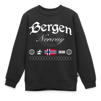 Bergen Norwegen Streetwear Reise Souvenir - Kinder Premium Organic Sweatshirt - Schwarz - Vorne - AI Model Kid Female (0cm)