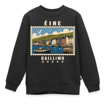Irland Galway Vintage Reisemarke - Kinder Premium Organic Sweatshirt - Schwarz - Vorne - AI Model Kid Female (0cm)