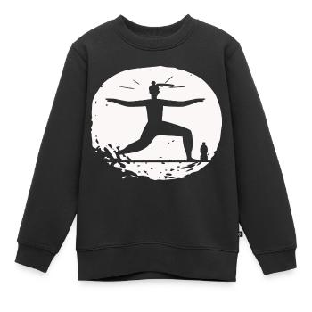 Yoga - Relaxen Lebensqualität - Kinder Premium Organic Sweatshirt - Schwarz - Vorne - AI Model Kid Female (0cm)