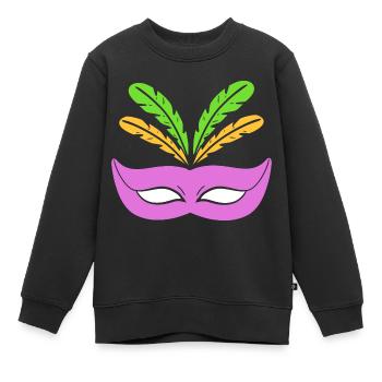Mardi Gras Mask Mardi Gras Performer - Kinder Premium Organic Sweatshirt - Schwarz - Vorne - AI Model Kid Female (0cm)
