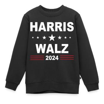 Harris Walz 2024 - Kinder Premium Organic Sweatshirt - Schwarz - Vorne - AI Model Kid Female (0cm)