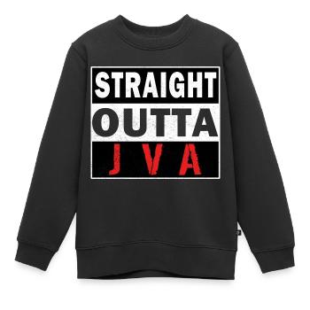 Straight aus JVA, Knast, Ex Häftling Geschenkidee - Kinder Premium Organic Sweatshirt - Schwarz - Vorne - AI Model Kid Female (0cm)