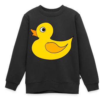 Ente Entchen Quietscheente Quak - Kinder Premium Organic Sweatshirt - Schwarz - Vorne - AI Model Kid Female (0cm)