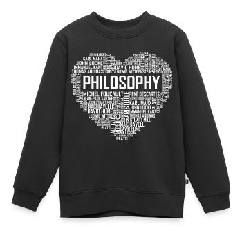 Philosophie - Herz - Kinder Premium Organic Sweatshirt - Schwarz - Vorne - AI Model Kid Female (0cm)