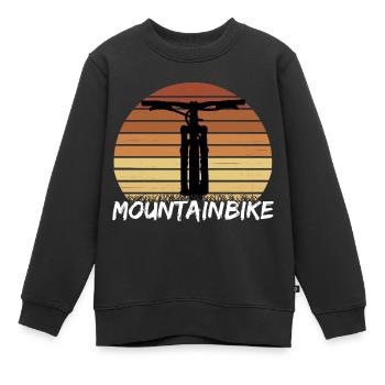 Mountain Biker / MTB Downhill Fahrrad geschenk - Kinder Premium Organic Sweatshirt - Schwarz - Vorne - AI Model Kid Female (0cm)