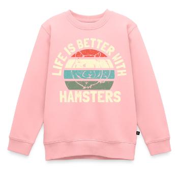 Hamster - Kinder Premium Organic Sweatshirt - Rosa - Vorne - AI Model Kid Female (0cm)