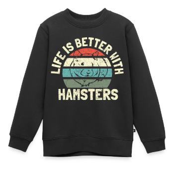 Hamster - Kinder Premium Organic Sweatshirt - Schwarz - Vorne - AI Model Kid Female (0cm)