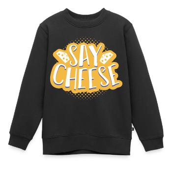 Fromage - Sweat Premium enfant bio - noir - Devant - AI Model Kid Female (0cm)