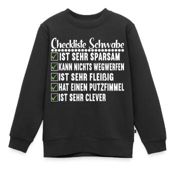 Schwabe Schwäbisch - Kinder Premium Organic Sweatshirt - Schwarz - Vorne - AI Model Kid Female (0cm)