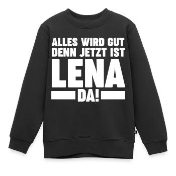Lena - Kinder Premium Organic Sweatshirt - Schwarz - Vorne - AI Model Kid Female (0cm)