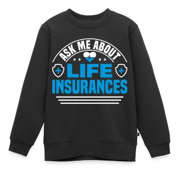 Vendeur d’assurance Agent d’assurance - Sweat Premium enfant bio - noir - Devant - AI Model Kid Female (0cm)