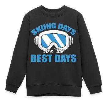 Ski -Wintersport Skifahrer - Kinder Premium Organic Sweatshirt - Schwarz - Vorne - AI Model Kid Female (0cm)
