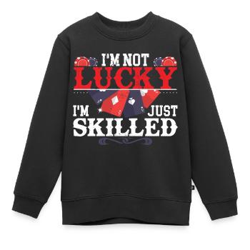Lustiges Poker Bluffen Gambler Casino - Kinder Premium Organic Sweatshirt - Schwarz - Vorne - AI Model Kid Female (0cm)
