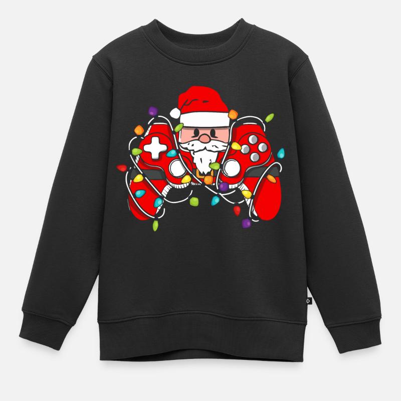 Manette de jeu de Noël - Sweat Premium enfant bio - noir