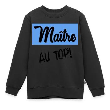 MAÎTRE. MERCI. - Sweat Premium enfant bio - noir - Devant - AI Model Kid Female (0cm)