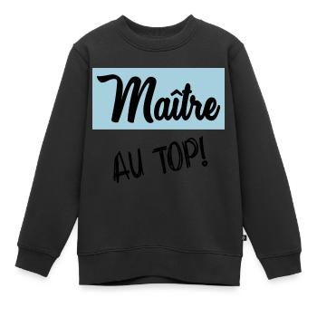 MEISTER. VIELEN DANK. DANKE, MEISTER. MEISTER. MEISTER-GESCHENK - Kinder Premium Organic Sweatshirt - Schwarz - Vorne - AI Model Kid Female (0cm)