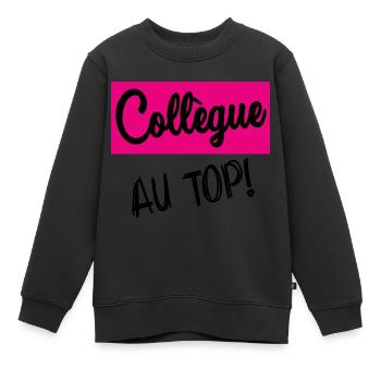 COLLEGUE - Sweat Premium enfant bio - noir - Devant - AI Model Kid Female (0cm)