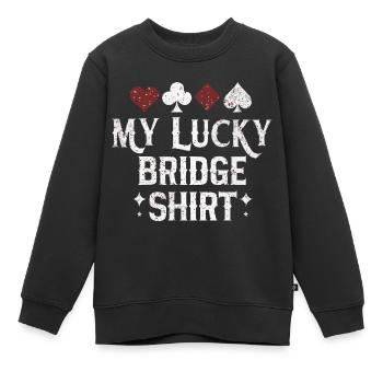 Bridge Kartenspiel Geschenk - Kinder Premium Organic Sweatshirt - Schwarz - Vorne - AI Model Kid Female (0cm)