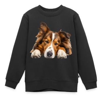 Collie - Kinder Premium Organic Sweatshirt - Schwarz - Vorne - AI Model Kid Female (0cm)