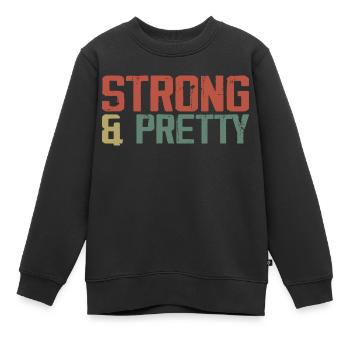 Strong And Pretty Funny Strongman Gym Workout - Sweat Premium enfant bio - noir - Devant - AI Model Kid Female (0cm)