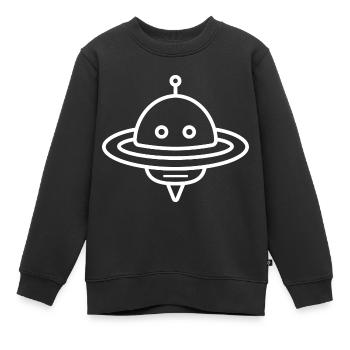soucoupe volante - Sweat Premium enfant bio - noir - Devant - AI Model Kid Female (0cm)