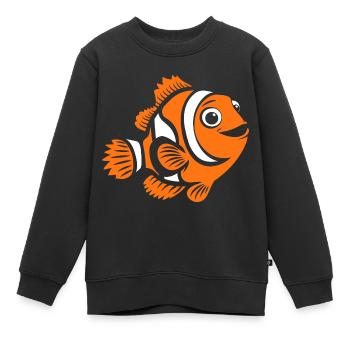Poisson clown - Sweat Premium enfant bio - noir - Devant - AI Model Kid Female (0cm)