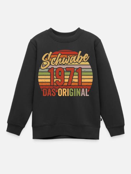 Schwaben Schwäbisch 50. Geburtstag 1971 - Kinder Premium Organic Sweatshirt - Schwarz