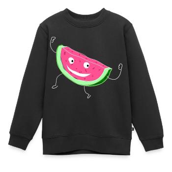 Melone Melonen Wassermelone - Kinder Premium Organic Sweatshirt - Schwarz - Vorne - AI Model Kid Female (0cm)