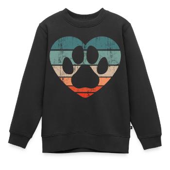 Rétro refuge chien Sauvetage animaux Refuge pour chiens - Sweat Premium enfant bio - noir - Devant - AI Model Kid Female (0cm)