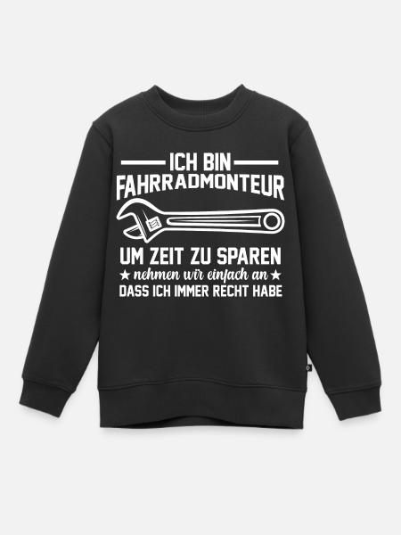 Fahrradwerkstatt Fahrradmechaniker Fahrradmonteur - Kinder Premium Organic Sweatshirt - Schwarz