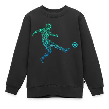 Soccer Calligram Soccer Ball Football Lover - Kinder Premium Organic Sweatshirt - Schwarz - Vorne - AI Model Kid Female (0cm)