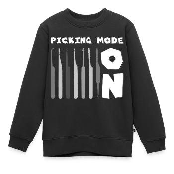 Serrurerie, châteaux artisans - Sweat Premium enfant bio - noir - Devant - AI Model Kid Female (0cm)