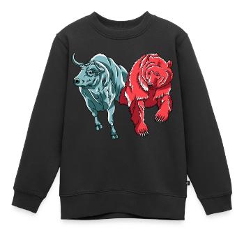 Bull Vs. Bear Crypto Chart Crypto Crypto-monnaie Hodler - Sweat Premium enfant bio - noir - Devant - AI Model Kid Female (0cm)