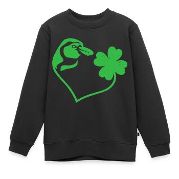 Pingouin Shamrock Lucky Charm Amour - Sweat Premium enfant bio - noir - Devant - AI Model Kid Female (0cm)