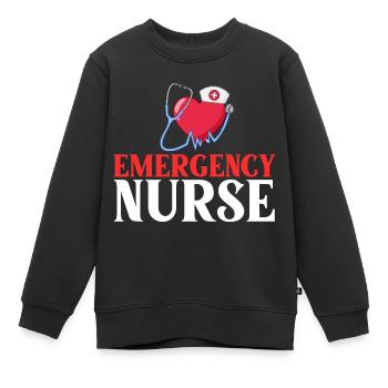 Infirmière d’urgence Premiers soins - Sweat Premium enfant bio - noir - Devant - AI Model Kid Female (0cm)
