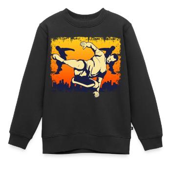 Freerunning Freerunner Parkour - Sweat Premium enfant bio - noir - Devant - AI Model Kid Female (0cm)