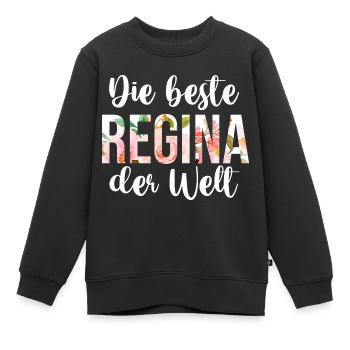 Vorname Regina - Kinder Premium Organic Sweatshirt - Schwarz - Vorne - AI Model Kid Female (0cm)