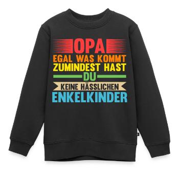Großvater Enkelkinder Opa - Kinder Premium Organic Sweatshirt - Schwarz - Vorne - AI Model Kid Female (0cm)