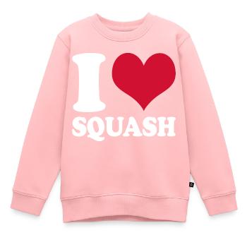 Joueur de squash J’adore le squash - Sweat Premium enfant bio - rose - Devant - AI Model Kid Female (0cm)