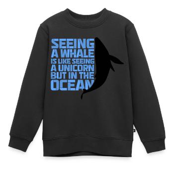 Conception de bélugas pour mammifères marins et orques - Sweat Premium enfant bio - noir - Devant - AI Model Kid Female (0cm)